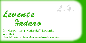 levente hadaro business card